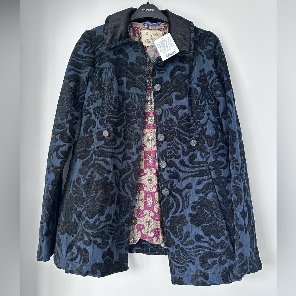 NWT free people jacquard pea coat